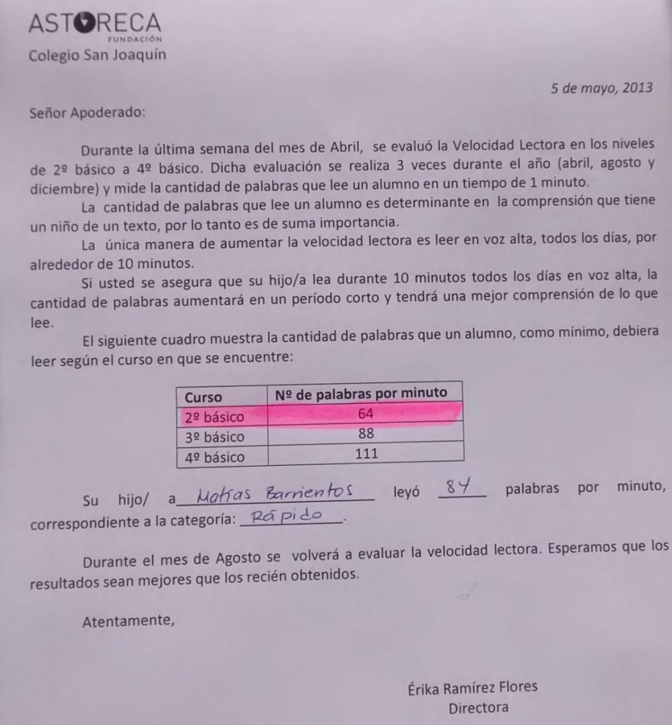 Evaluación de la velocidad lectora (VL) | Educando Juntos